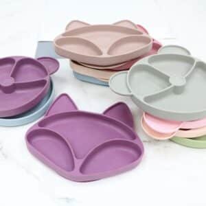 Custom Silicone Divided Baby Plate – Cute Animal Design