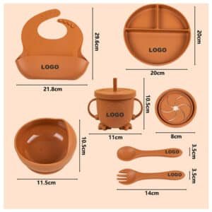 Custom Silicone Baby Feeding Set with Logo