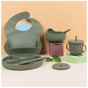 Minimalist Silicone Baby Feeding Set – Modern Colors