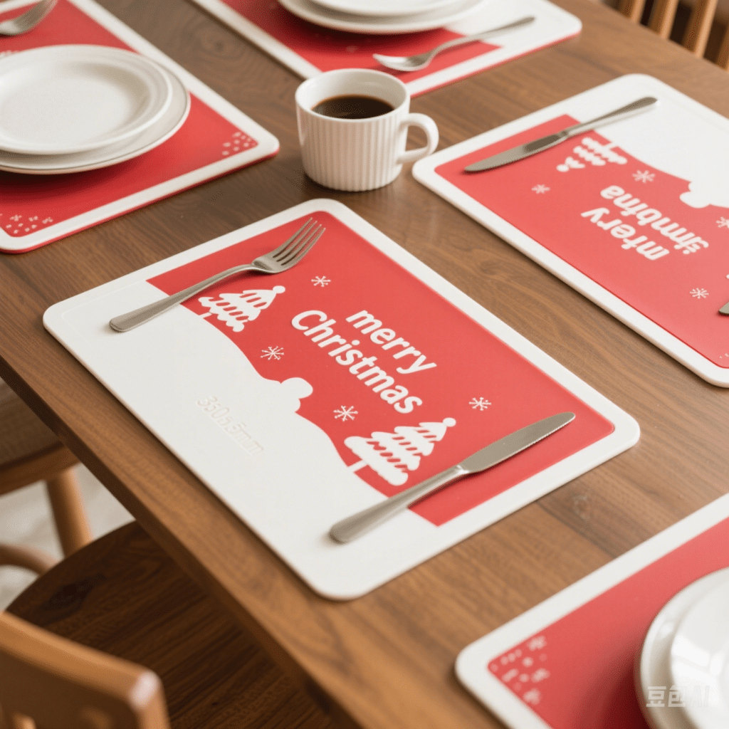 Custom printed silicone placemats with balanced thickness and smooth easy-clean surface