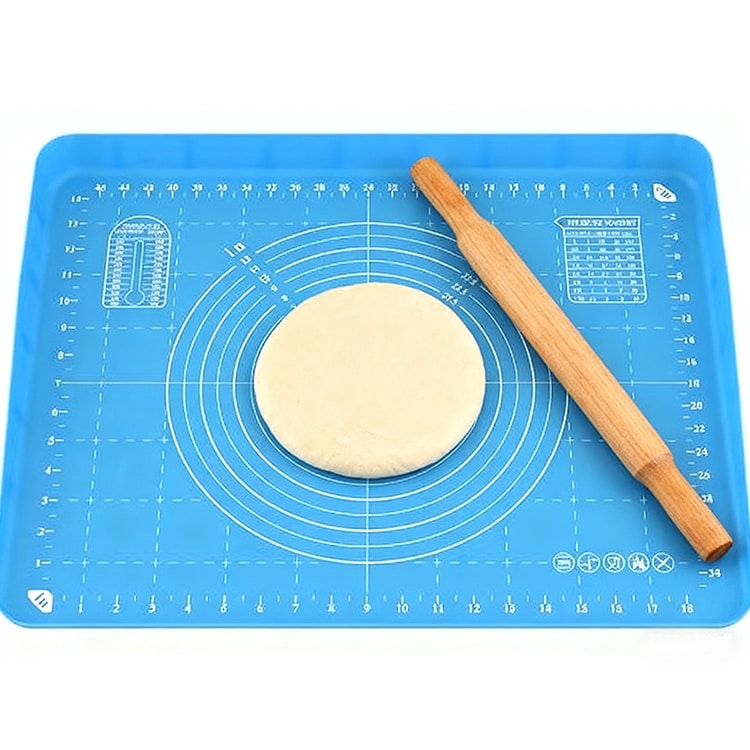 Custom silicone dough mat with measurement guides for cost-effective bulk kitchen production