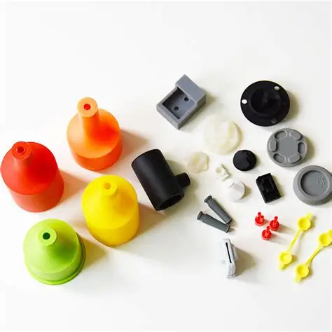 Assorted custom silicone parts showing color consistency and quality control requirements