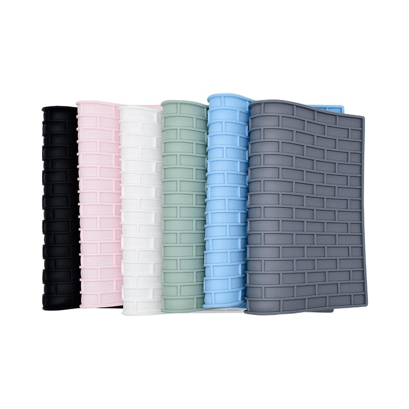Custom textured silicone mats in multiple colors for anti-slip and easy-clean applications
