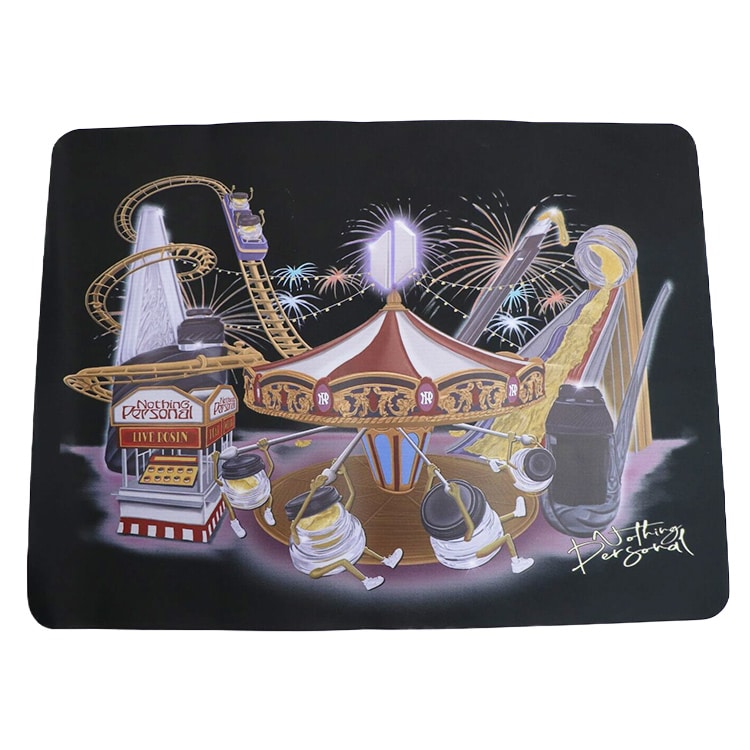 Branded silicone mat with detailed full-color printing for custom logo and promotional use