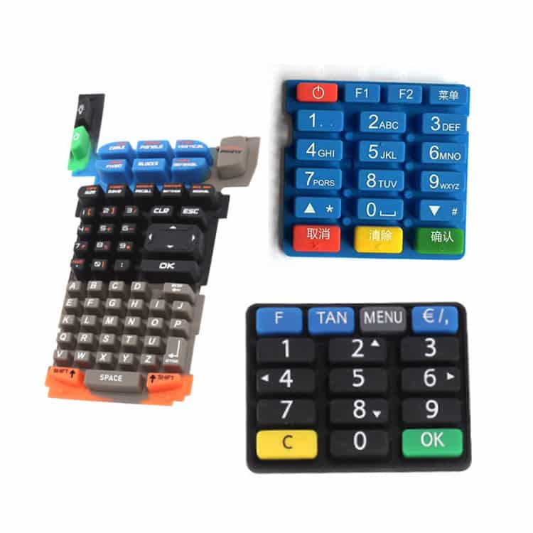 Various silicone rubber keypad buttons for in-process quality control inspection
