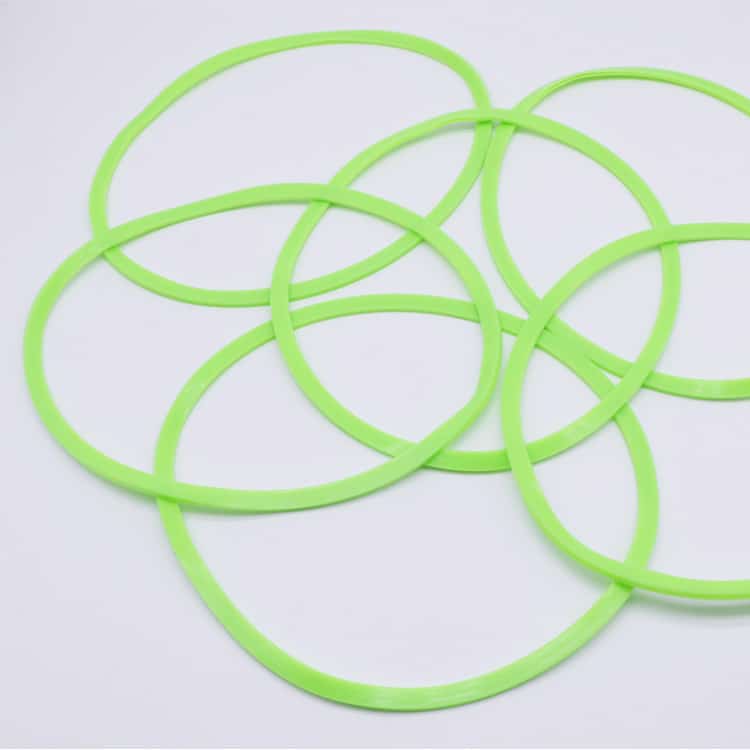 Custom green silicone seals for molded sealing applications