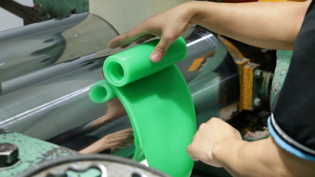 Green silicone sheet material for safe and durable custom products