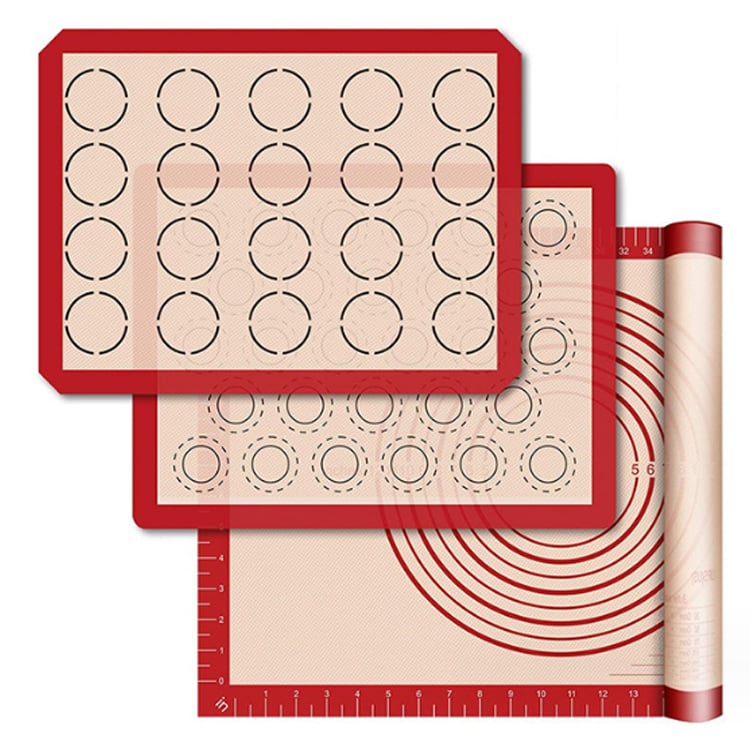 Food-grade silicone cooking mats for kitchen and consumer goods applications