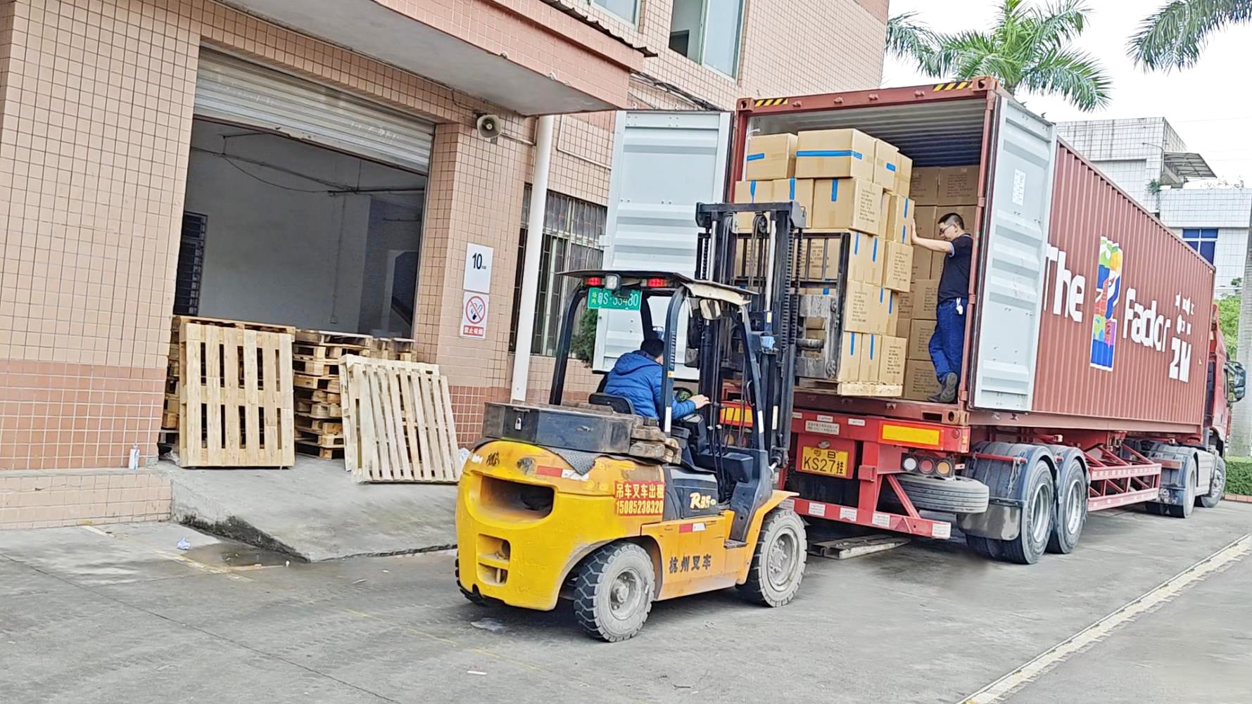 Finished custom silicone products packed and loaded for shipment inspection