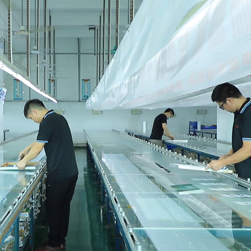 Staff performing clean handling and surface processing for silicone products