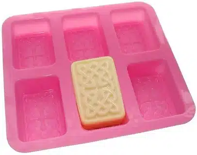 Multi cavity custom silicone soap mold with embossed pattern for bar soap manufacturing