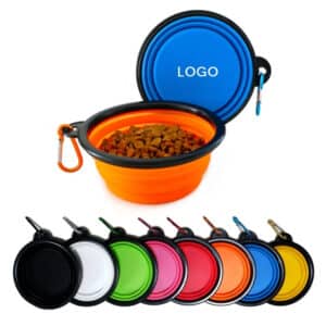 Collapsible Travel Silicone Pet Bowl with Carabiner