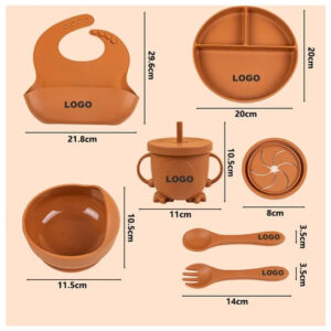 Custom Silicone Baby Feeding Set with Logo