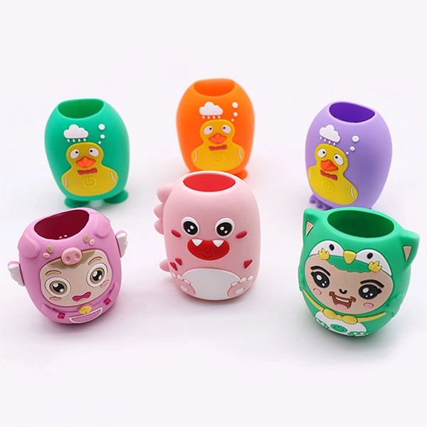 Custom silicone toothbrush covers and protective sleeves with printed designs