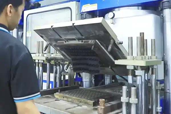 Flexible OEM and ODM silicone molding services using high-precision compression molding machines at Jiamikang Dongguan facility
