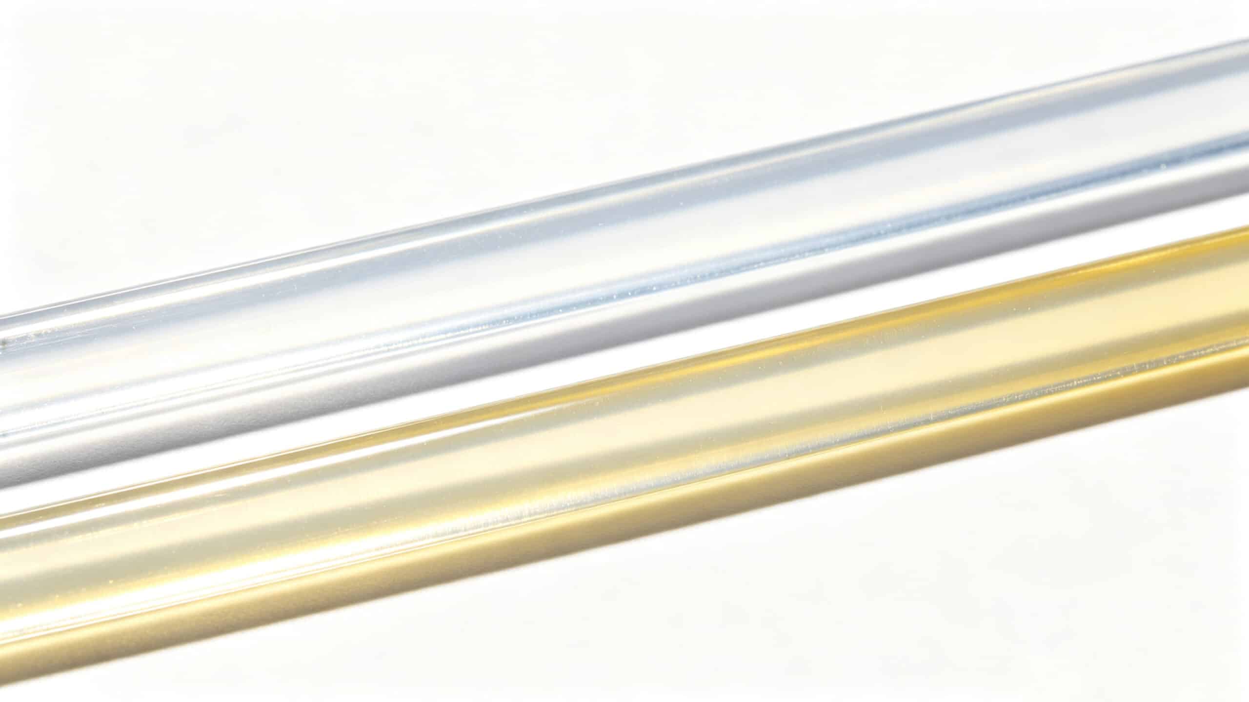 Close-up of high-transparency silicone tubes showing clear and translucent surface finishes.