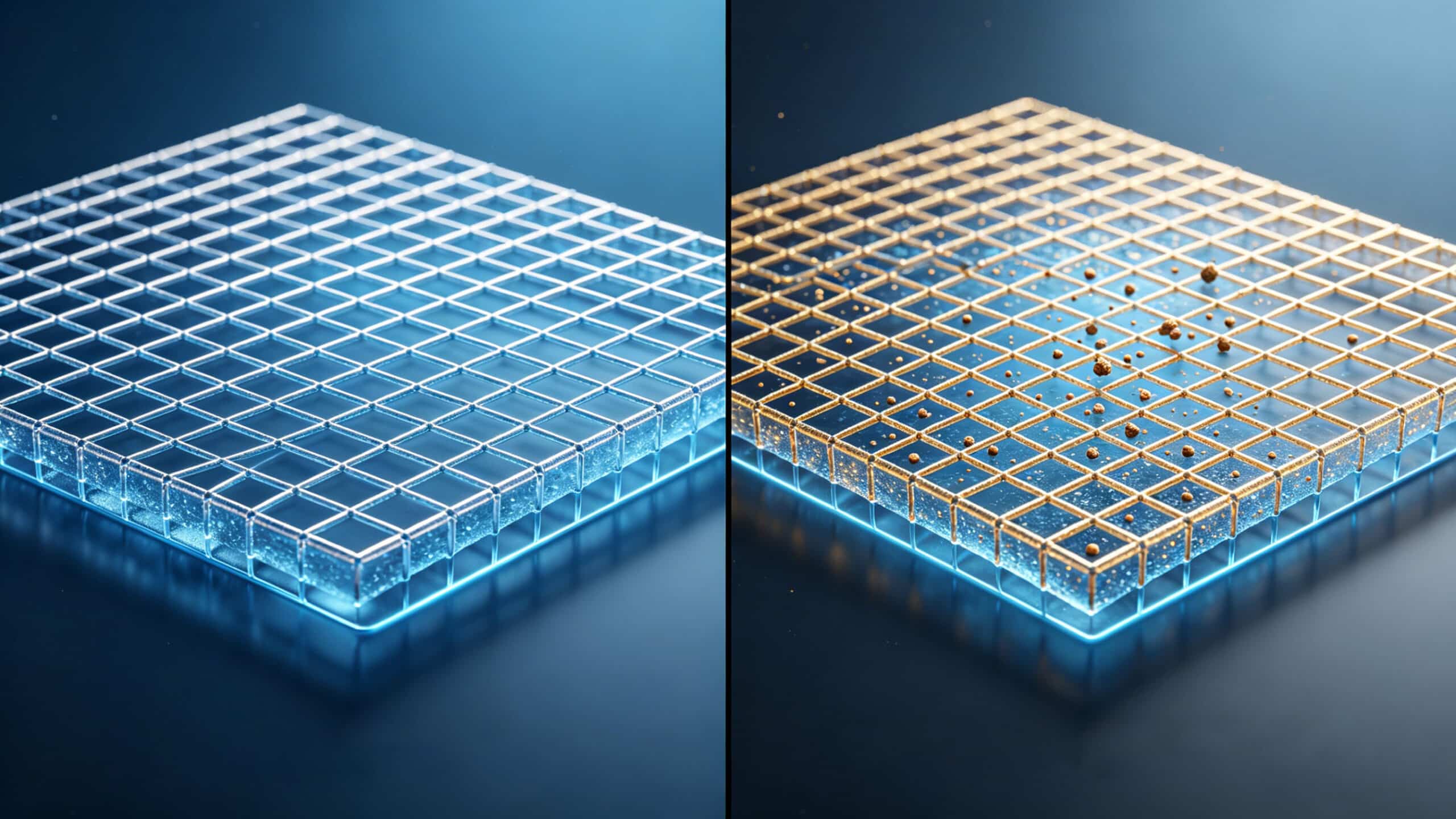 Schematic diagram comparing clean silicone molecular structure vs. surface adsorption of odor particles on a silicone grid.