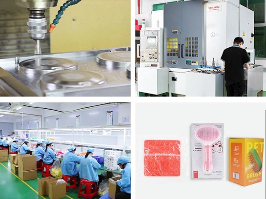 Mold machining, manufacturing, packaging, and finished silicone pet products in production