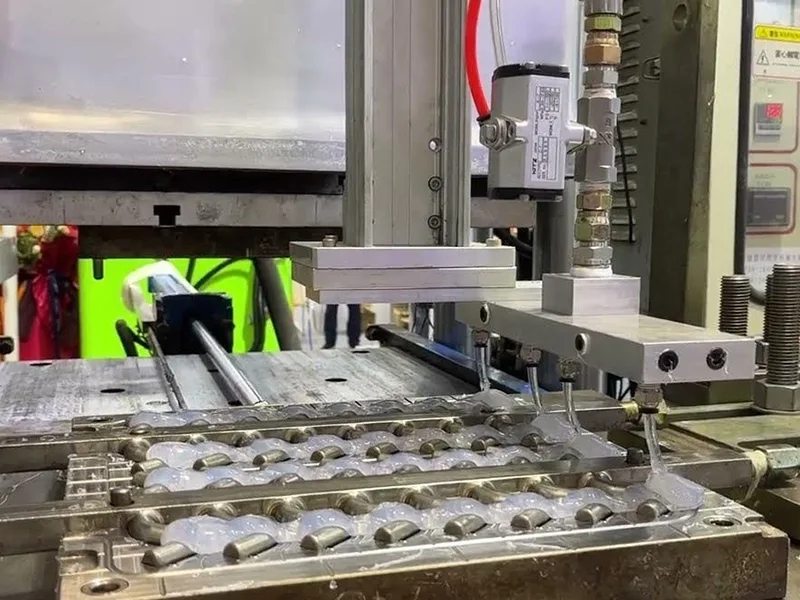 Single cavity steel compression mold showing the machined cavity and parting surface for a custom silicone part