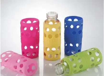 Anti-slip silicone bottle sleeves for glass bottle protection