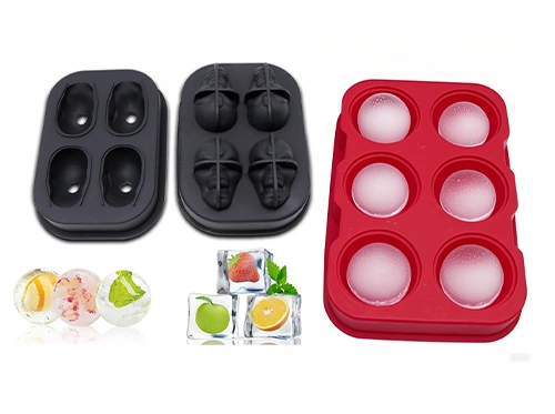 Food-grade silicone ice cube trays and beverage molds for home and commercial use