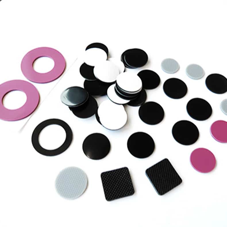 Silicone pads and gaskets for material hardness and durability testing