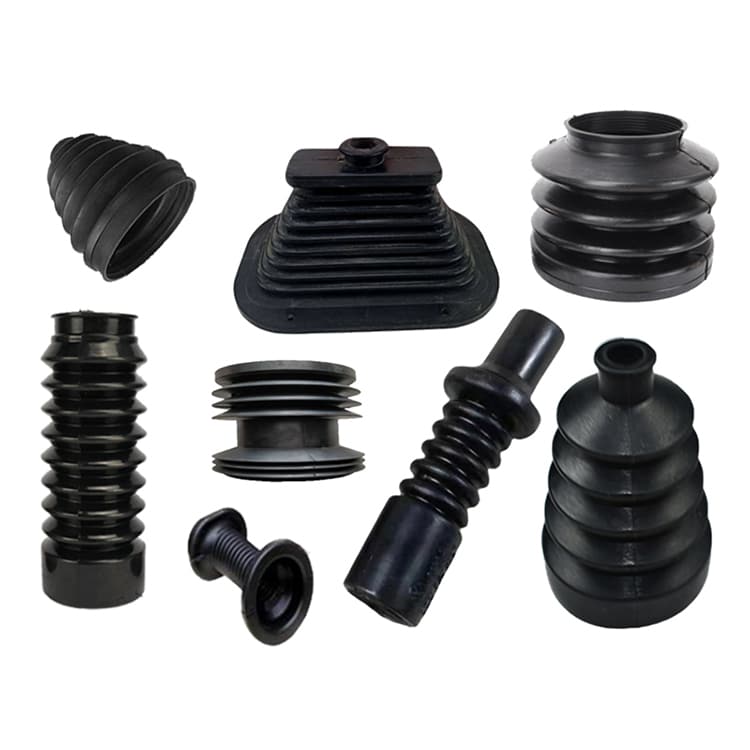 Black silicone rubber bellows and protective sleeves for industrial applications