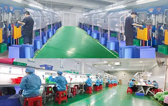 Silicone seal compression molding production and quality assembly workshop