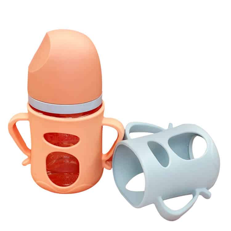 Custom silicone bottle sleeves for baby bottles with soft protective covers