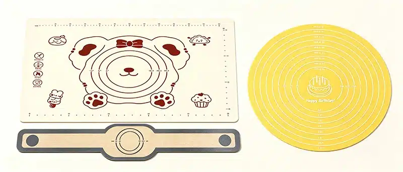 Silicone baking mats and kitchen mats for rolling, baking, and cooking