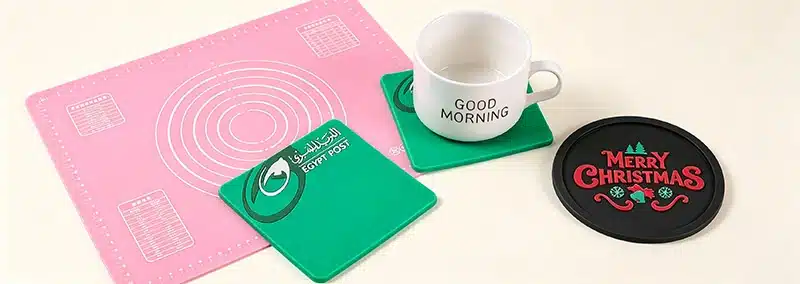 Custom silicone mats with detailed surface textures for home, kitchen, or pet use