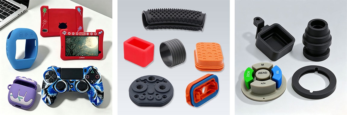 Custom silicone parts, protective covers, controller sleeves and molded silicone components for OEM product applications