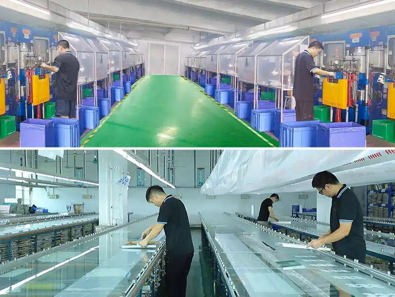 Silicone button molding and printing workshop for OEM silicone keypad production