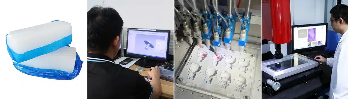 Demonstration of silicone dispensing and coating process in production