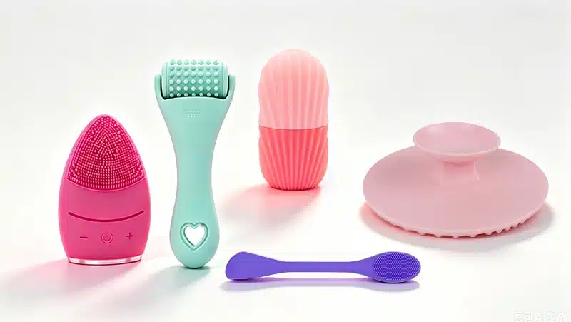Silicone components for personal care and beauty devices