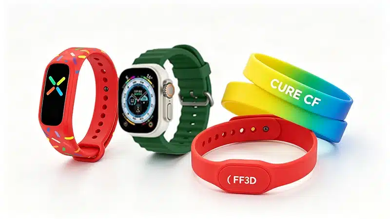 Custom silicone watch bands and straps for smart wearables