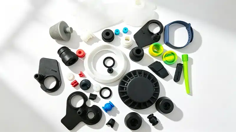 Silicone components for skin-contact and sensor interfaces
