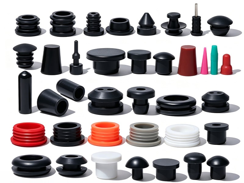 Custom silicone grommets, plugs, and rubber components