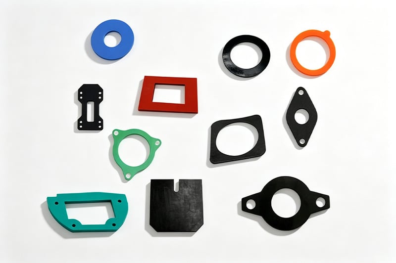 Custom silicone seals, rubber gaskets, sealing rings, and precision-cut silicone components for industrial applications.