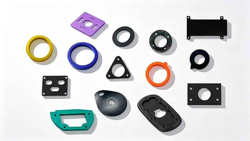 Custom silicone parts optimized for sealing performance in industrial applications, including O-rings, gaskets, and precision seals.