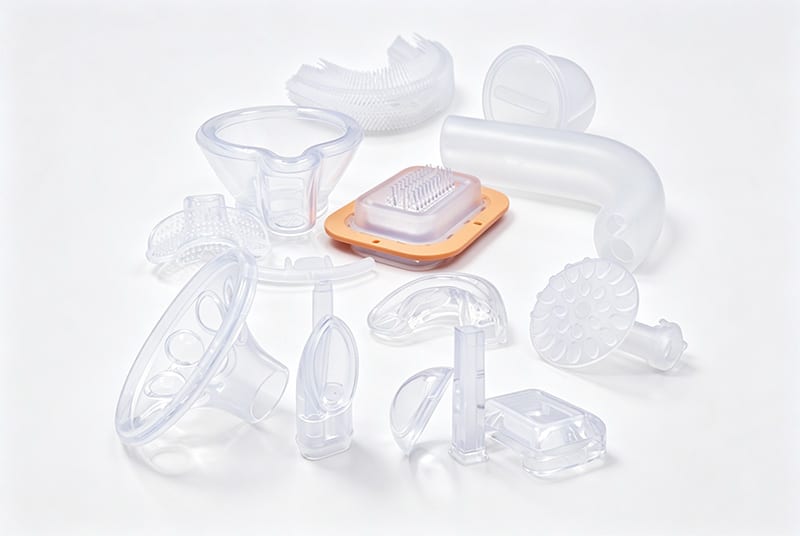 Medical-grade silicone drug delivery components and device interface parts for healthcare equipment and wearable medical devices.