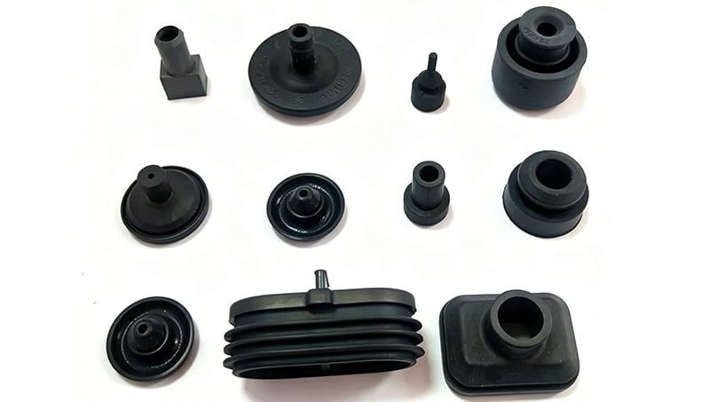 Silicone components providing electrical insulation and physical protection for industrial machinery and devices.
