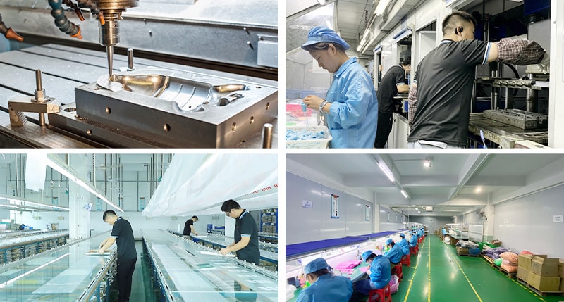 Medical silicone tooling, assembly operations, mold manufacturing, and quality control processes in a certified production facility.